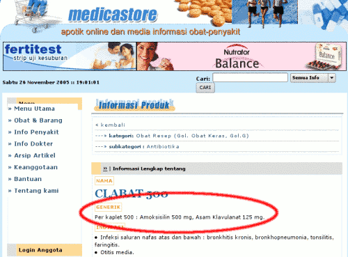 Medicastore: Clabat 500